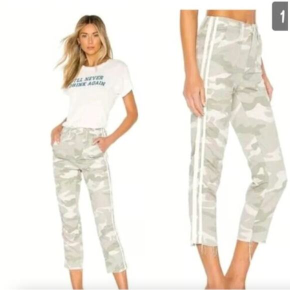 Mother The Shaker Chop Crop Fray in desert print - Picture 2 of 10